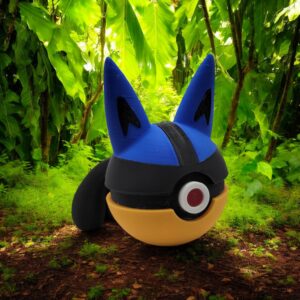 Lucario Pokeball 3D Printed Model - Poke-Balls Game Collectible Figurine fan art desk pet