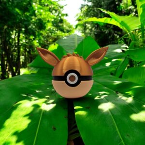 Eevee Pokeball 3D Printed Model - Pokeball Game Collectible Figurine fan art desk pet